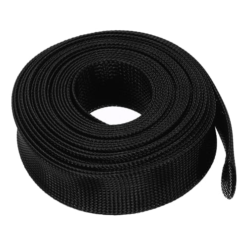 uxcell Expandable Sleeving, 1 1/2-inch 25ft Cable Sleeve, Black - color: Black, size: 1 1/2-inch x 25ft