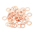 MECCANIXITY 52 Pcs Flat Copper Washers, 6x10x1mm Copper Upgraded Flat Metric Sealing Crush Ring Washers for Hydraulic Fittings Screw Bolt Nut Electronic Repair - size: 6x10x1mm