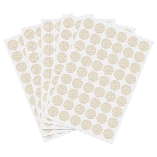 PATIKIL 270 Pieces Screw Hole Stickers, 5 Sheet Self-Adhesive Waterproof PVC Wood Grain Sticker for Screw Holes Wall Cabinets Desk Repairing, Checkered Beige, 21mm/0.83 Inch - color: Checkered Beige