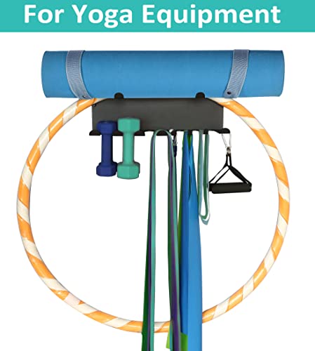 Multi-Purpose Gym Equipment Storage Rack Resistance Bands Storage Hanger Barbell Rack Heavy Duty Gym Rack for Exercise Bands, Lifting Belts and Jump Ropes - color: Double Layer Black