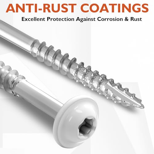 Frienda 2 Pound White Cabinet Screws Bulk #9x1-3/4'' Approx. 241 Pcs - color: Silver, size: #9x1-3/4 Inch