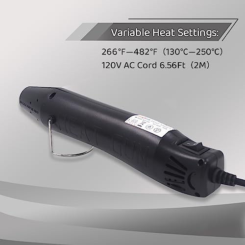 mofa Resin Heat gun,6.6ft Cable 300W Hot Air Gun for Crafting,Acrylic Paint Dryer Multi-Purpose Electric Heating Nozzle (Black Temp Regulation) - color: Black Temp Regulation