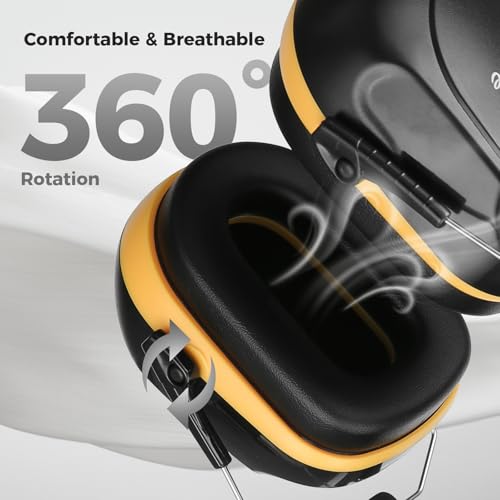 ProCase Hearing Protection Ear Muffs SNR 33dB, Noise Cancelling Headphones - color: 1 - Orange