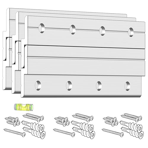Z Clips 4" 3 Pack - French Cleat Picture Hanger - Wall Mirror Mounting Bracket - Flush Mount Hanging Kit for Shelf, Painting, Frames, Cabinet, Soundbar, Whiteboard or Headboard - 40 lb - size: 4" 3 Pairs, style: Regular