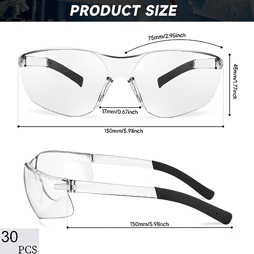 Salfboy 30pack Safety Glasses Bulk for Men Women, Ansi Z87.1 Eye Protection - color: 118- 15clear+15grey