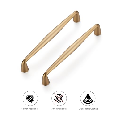 Ravinte Champagne Bronze Cabinet Handles Solid Handles,5 Inch,10 Pack - color: Champagne Bronze, size: 5 Inches Hole Center