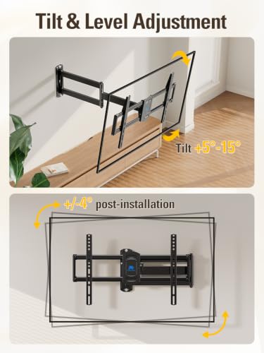 Mounting Dream Corner TV Wall Mount Long Arm Swivel for 37-55-65-75 Inch TV - size: 37"-75" TV