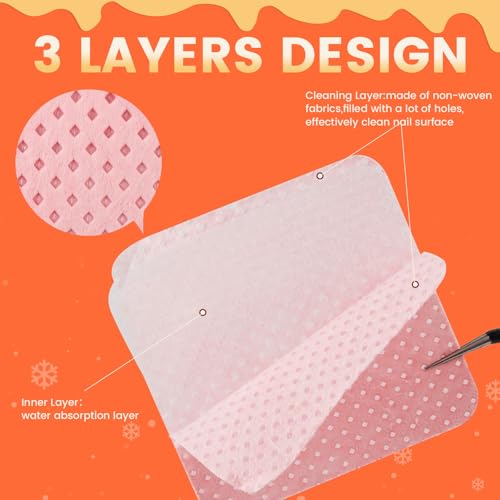 400PCS Lint Free Nail Wipes with Dispenser for Acetone, Alcohol