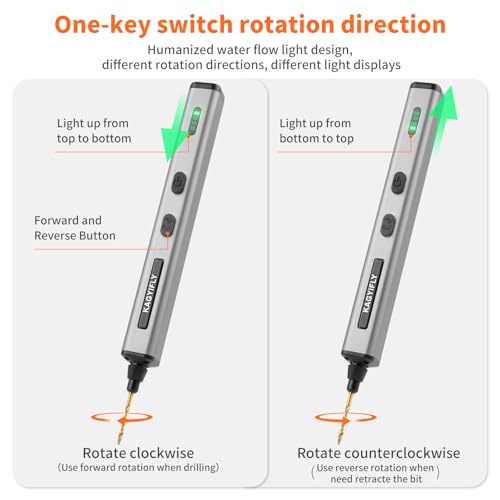 Cordless Mini Drill Pen with 10 Bits, Brushless Motor, 0.2 N·m High Torque, LED Lights, Rechargeable Small Electric Hand Drill Set for Jewelry Making,Keychain,Resin,Plastic,Seashells,Wood DIY