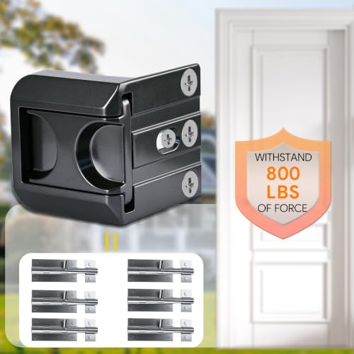 Home Security Door Lock 2 Pack, Grey Heavy Duty Anti-Pry Reinforcement Lock - color: Gray