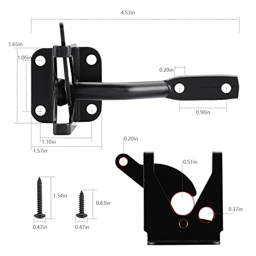 HOME MASTER HARDWARE Wood Gate Hardware Set- Heavy Duty 6" Gate Tee Hinge,Pull Set Gate Hardware Kit with Screws for Outdoor Fence Swing Gate Black Finish (Pack of 2) - size: 6 inch T Hinge (Pack of 2)