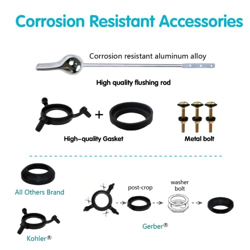 Universal 2-Inch Complete Toilet Tank Repair Kit with Tool - size: 2" Tank Outlet Diameter