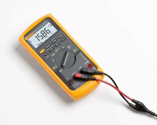 Fluke 87V Industrial Digital Multimeter, for Advanced Troubleshooting, Measures 1000 V AC/DC, Peak Min/Max, Low Pass Filter, Includes TL75 Test Leads, AC175 Alligator Clips, 80BK Temp Probe