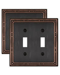 Switch Plates Outlet Covers, 2-Pack Aged Bronze Metal Wall Plates - color: Aged Bronze, size: 2 Toggle 2PK