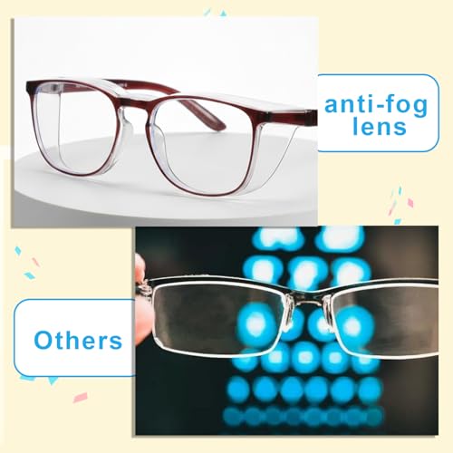 Ptwola Clear Safety Glasses Nurses Goggles Protective Eyewear Lab Goggles Side Protect and Clean Cloth Assistant Accessories - color: Black, Purple, Champagne, Green