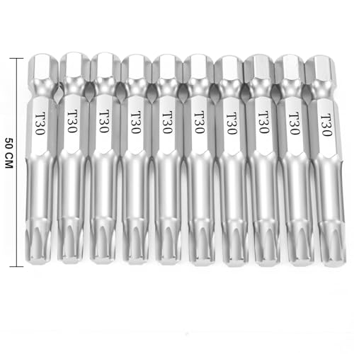 NAUIX 10Pcs T30 Torx Bit Set (2" Long), Magnetic Star 6 Point - style: T30