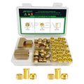 55pcs 3/8" Brass Compression Sleeves Ferrules Inserts Nuts Fittings - color: 55PCS 3/8"