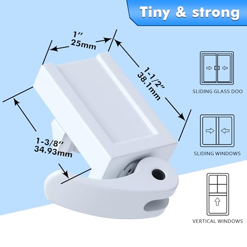 2 Pack Window Locks, Diecast Durable Design, Compatible with Horizontal and Vertical Window, Fit 1/16 inch(0.16cm) up to 1-1/2 Inch Long Version Wide Rail Easy Installation Enhanced Safety - size: 1-1/2 Inch Long Version