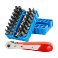 34pcs Security Bit Set 1/4 Inch Hex Shank Screwdriver Bit Set,Tamper Proof Bits-Torx+Hex+Tri Wing+Star+Spanner for Torx Security Screwdriver Set,High Hardness Impact Driver Bit Set(Blue+RedRatchet) - color: Blue