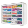 IRIS USA 24-Drawer Plastic Storage Cabinet, Teacher Toolbox, White - color: White, size: 24 Drawer