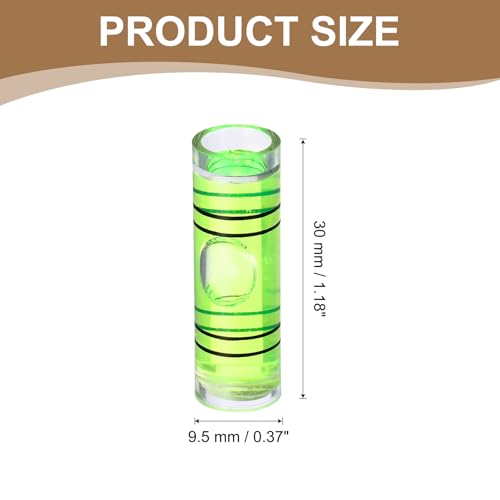 HARFINGTON 12pcs Mini Cylindrical Bubble Spirit Level Vials 9.5x30mm - size: 9.5x30mm