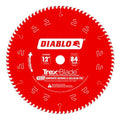 Diablo TrexBlade Saw Blade - 12" Diameter, 84 MTCG Teeth, 1" Arbor - size: 12" dia × 84 MTCG teeth - Composites/Plastic