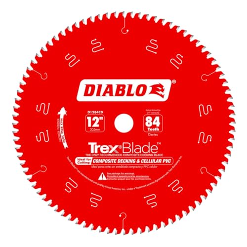 Diablo TrexBlade Saw Blade - 12" Diameter, 84 MTCG Teeth, 1" Arbor - size: 12" dia × 84 MTCG teeth - Composites/Plastic