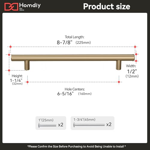homdiy 15Pack 6-1/4in Cabinet Handles Champagne Bronze Kitchen Cabinet Pulls Drawer Pulls for Dresser Drawers - color: Champagne Bronze, size: 6-1/4in hole centers