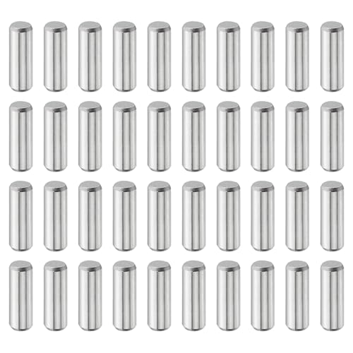 uxcell 40 Pcs 4 mm x 12 mm Dowel Pins, 316L Stainless Steel Cylindrical Dowel Pins Shelf Support Peg Pin Rod Fasten Elements Metal Shelf Pegs Silver Tone - size: 4 mm x 12 mm