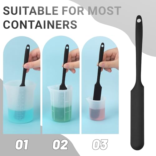 Gartful 6PCS Silicone Spatula Sticks, Non-Stick Epoxy Resin Mixing Sticks Scraper Tools, Reusable Stirring Rods for Resin, Paint, Waxing, Liquid, Arts Crafts Supplies, Facial Mask, Black - color: Black, size: Large