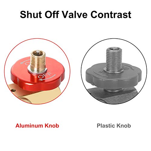 Hromee Air Tank Manifold Tool with Fill Port, Aluminum Shut Off Safety Valve and Relief Bypass 1/2" NPT Tank x 1/4" NPT Hose x 1/8" NPT Gauge for Air Compressor Portable Carry Tank - size: Air Tank Manifold Tool