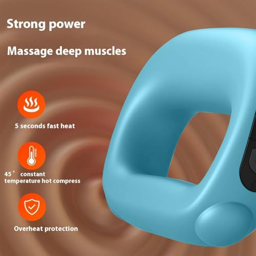 Deep Tissue Percussion Muscle Massage Gun: with Heat, Adjustable Intensity and Speed, Super Quiet, USB-C Rechargeable, Portable, Pain Relief for Athletes and Everyone, Ideal Gift（Blue） - color: Blue