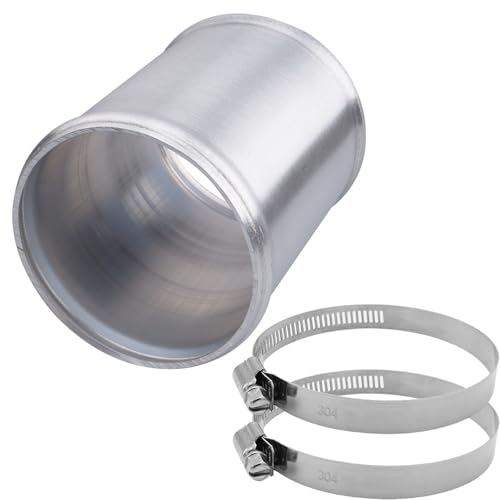 AC PERFORMANCE 3" (76mm) OD Aluminum Alloy Hose Joiner Silicone Pipe Connector Bead, 4" Length with 304 SS Clamps - size: 3" (76mm)