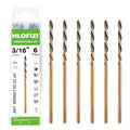 3/16" x 6" Extra Long Drill Bit (6 Pack), Aircraft Extension Drill Bits M2 High Speed Steel for Wood, Soft Metal, Plastic - size: 3/16 in