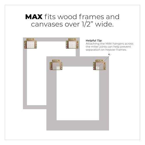 Beehive Picture Hangers | 38 Pcs Picture Hanging Hardware Kit | Fully Adjustable | for Wood Frames and Canvases on Drywall | 35 lb Capacity | Hangs 3 Frames - size: 6 Pack (Max), style: For hanging wood frames, canvases and artwork in homes, offices, art