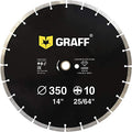 14 Inch Diamond Blade for Angle Grinder — Diamond Cutting Wheel for Cutting Stone, Marble, Granite, Brick, Masonry, Paving Flag, Concrete — Diamond Saw Blades Segment Height 0.394” (10 mm) — GRAFF - size: Ø 14 Inch Segment, style: Diamond Segment Blades