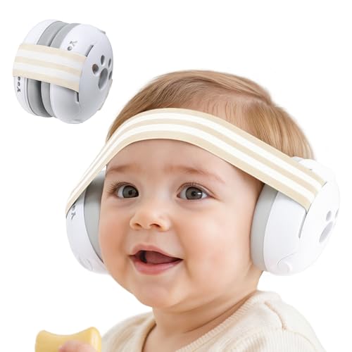 Yoofoss Baby Ear Muffs Noise Protection for Infants Up to 36 Months - Noise Cancelling Headphones for Ear Protection - color: Beige