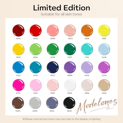 modelones Nude Gel Nail Polish Set Glitter 32PCS 28Colors Red Blue Green - color: A1-Rainbow