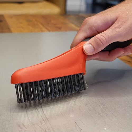 Red Devil 4162 Soft Grip Stainless Steel Wire Brush, 10", Steel - size: 10 inches