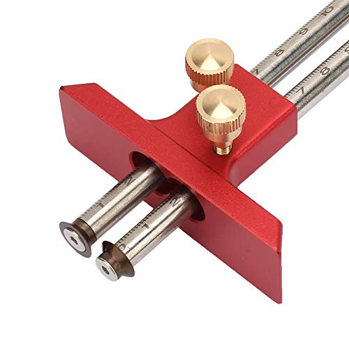 Wood marking gauge, Stainless Steel Woodworking Double Head Scriber Ruler Marking Gauge Wood Scribe Tool Carpentry For Carpenter