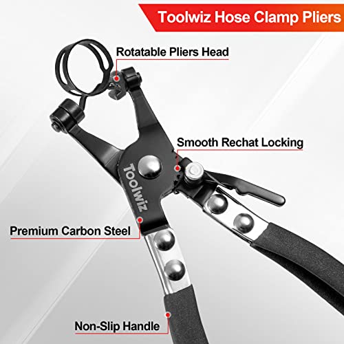 Toolwiz Hose Clamp Plier, Heavy Duty Hose Clamp Tool with Locking Device - size: 1 pcs Flat Band Plier