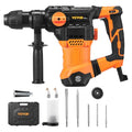 VEVOR 1-1/4 Inch SDS-Plus Rotary Hammer Drill, 13 Amp Corded Drills, Heavy Duty Chipping Hammers w/Vibration Control & Safety Clutch, Electric Demolition Hammers Variable Speed, Power Tool For Concret - size: 1-1/4 in