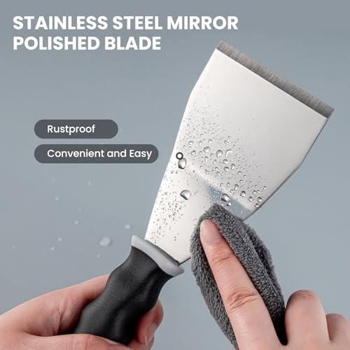 Mister Rui 2 Pack 3" Bent Paint Scraper & 10-in-1 Putty Knife, Stainless - color: 10 in 1 and 3" Bent Putty Knife