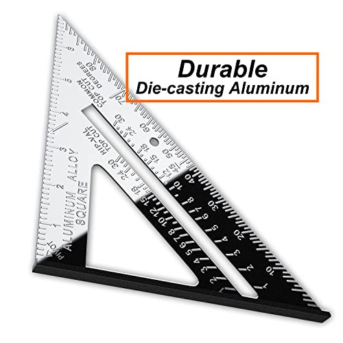 Mecurate 7-Inch Die-Cast Aluminum Triangle Rafter Square - color: 7" Carpenter Square