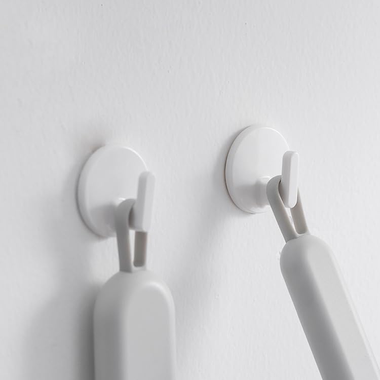 lightstar 6 Pcs Adhesive Plastic Hooks - Small Wall Hooks for Hanging, Drill-Free, Seamless - Kitchen Bathroom - 34 * 34 * 21 mm, White - color: For 1.6 LB