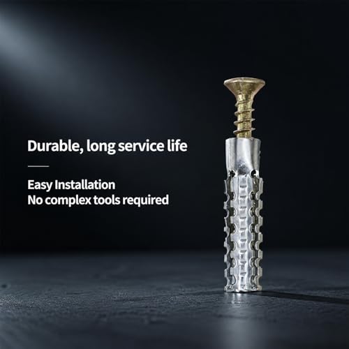 50 Sets Self Drilling Drywall Anchors Assortment Kit, 8MM Zinc Plated Heavy Duty Expansion Wall Anchors with Screws, Hardware for Drywall Concrete Brick Anchors and Wooden Wall