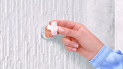 tesa Replacement Adapter Set BK177-2 - 2X Self-Adhesive, Drill-Free Adapter with Power.Kit Technology for Bathroom Accessories - with Metal Plate and Tube Glue - Ø 34 mm x 12 mm, Bolt Length: 9 mm - style: BK177-2