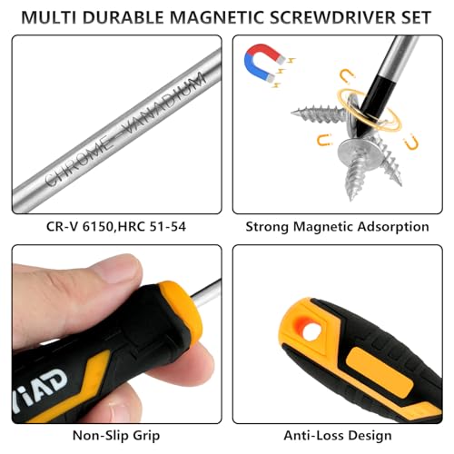 5-Piece CR-V Tool Set, Needle Nose Pliers & Magnetic Screwdrivers