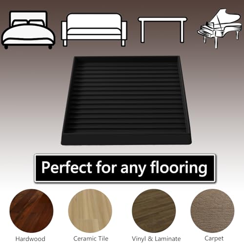 Jayen Non Slip Furniture Caster Cups Coasters Pads for Hardwood Floors, 5x5 - size: 8 Pcs Black