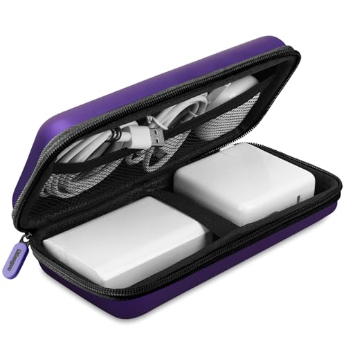 iMangoo Travel Essential Electronics Organizer Charger Case Carrying Pouch - color: Purple, size: Large